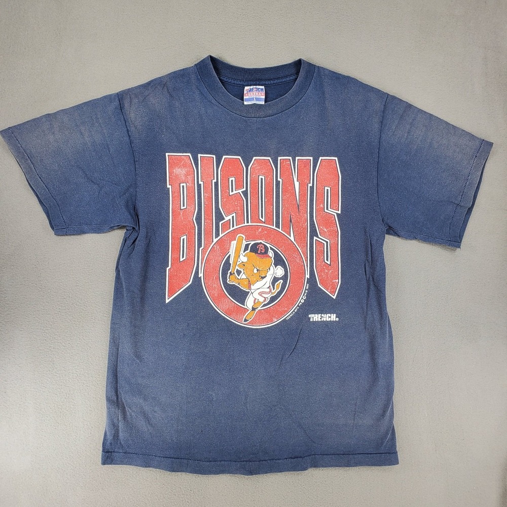 Vintage Buffalo Bisons MLB Baseball Short Sleeve T Shirt Mens Size Large Trench